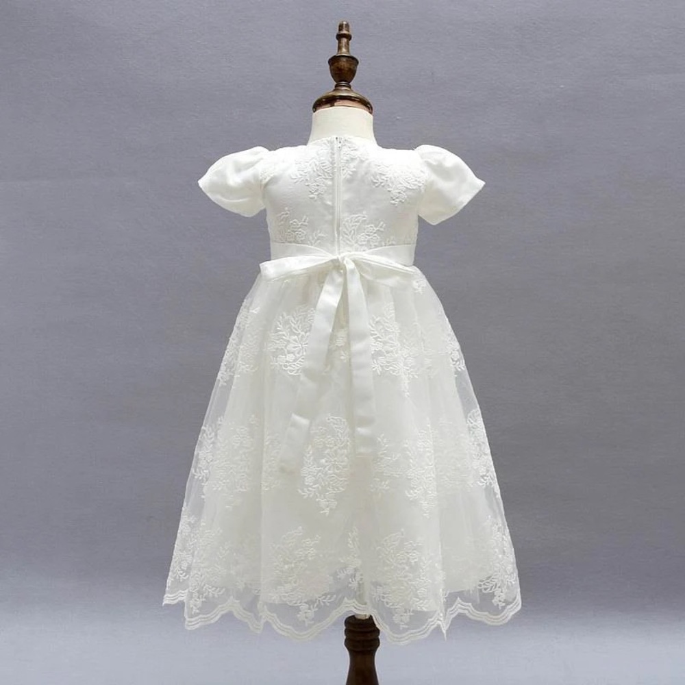 Nicolette’s Couture Christening Gown Lace Baptism Dress White 6 Months - Picture 2 of 12